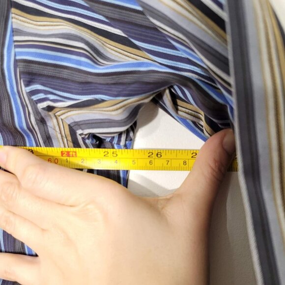 Pronto Uomo Men's Striped Long Sleeve Button Down 100% Cotton Shirt Size L - Picture 9 of 9